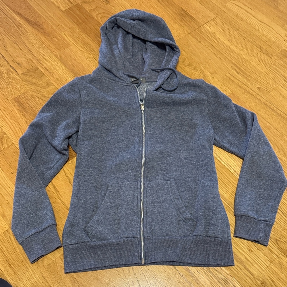 Primark Men's Dark Blue Zip-Up Hoodie Sweater